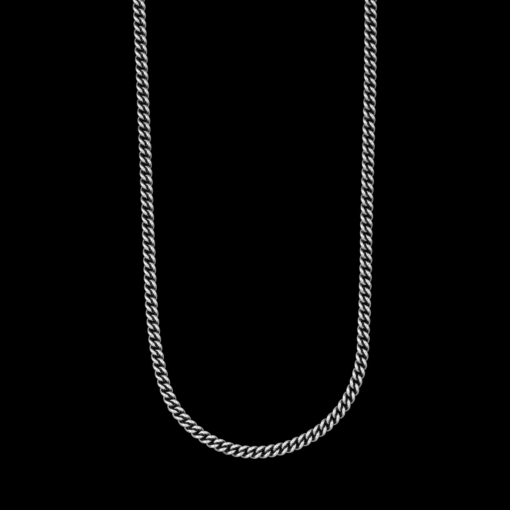 Curb Chain Necklace Sterling Silver – Timeless Flat Link Chain Collection