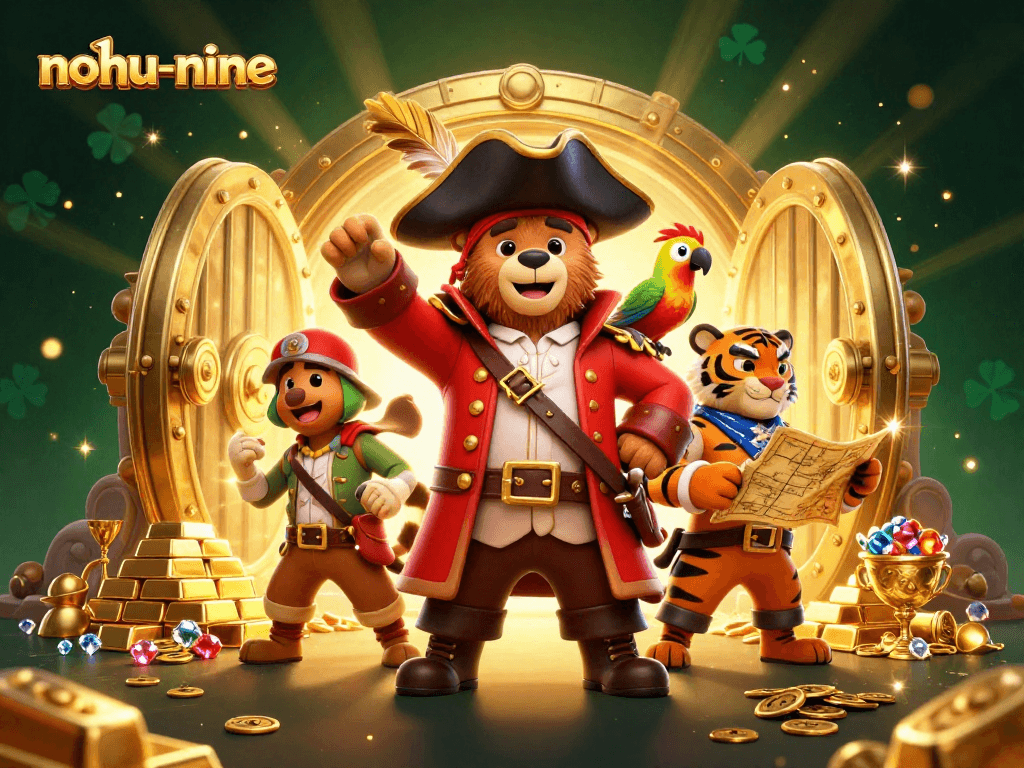 Experience exciting gameplay with nohu-nine in a vibrant, dynamic casino adventure featuring a treasure-filled scene.