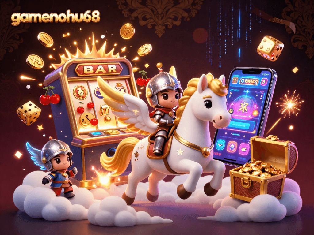 Engage with gamenohu68 for a vibrant casino adventure featuring a celestial horse and jackpot excitement