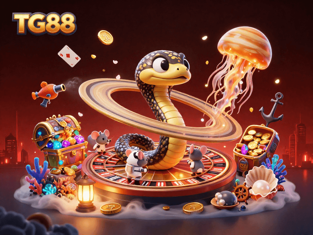 Join the thrilling bets at TG88 with a cosmic roulette game and vibrant underwater treasure!
