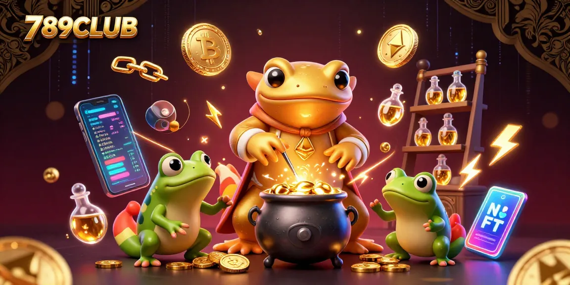 Engage with vibrant 789CLUB casino energy featuring a dynamic scene with gold coins and crypto elements.
