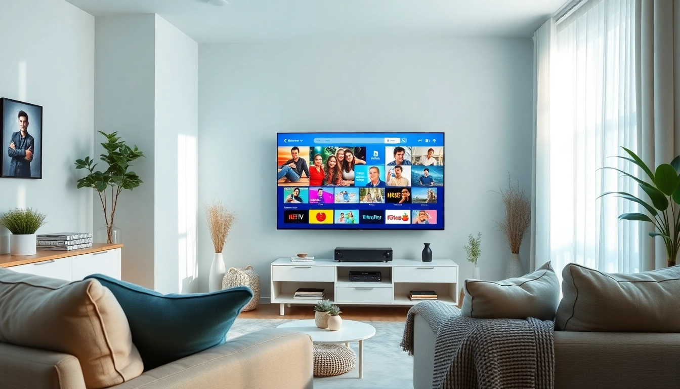 Experience the best free iptv trial in a professional IPTV setup with a cozy living room ambiance.