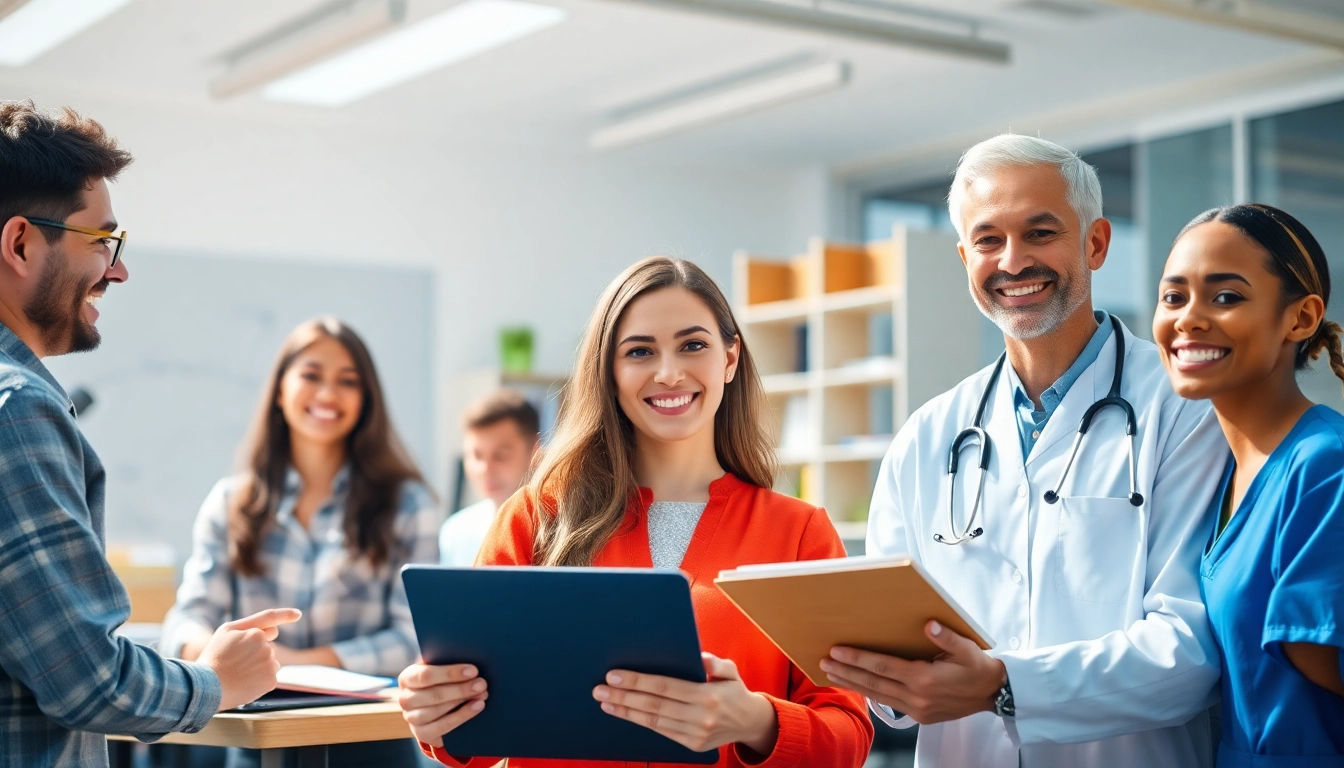 Engaged professionals demonstrating pursuits for their Ideal career across diverse settings.