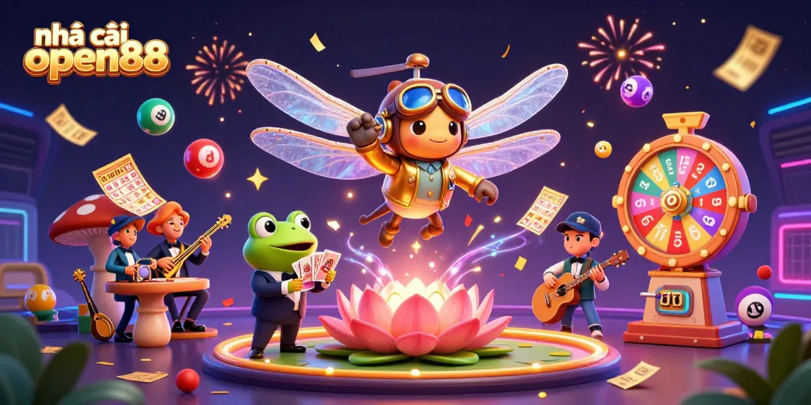 Experience thrilling moments with nhà cái open88 featuring a dynamic casino scene with vibrant games and characters.