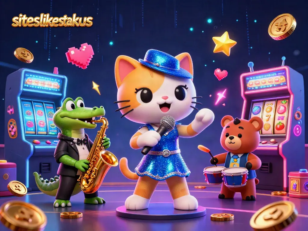 Experience exciting gameplay with siteslikestakeus in this vibrant 3D casino scene.