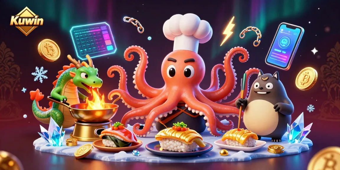 Win big at Kuwin with this vibrant 3D cartoon casino scene featuring unique game elements.