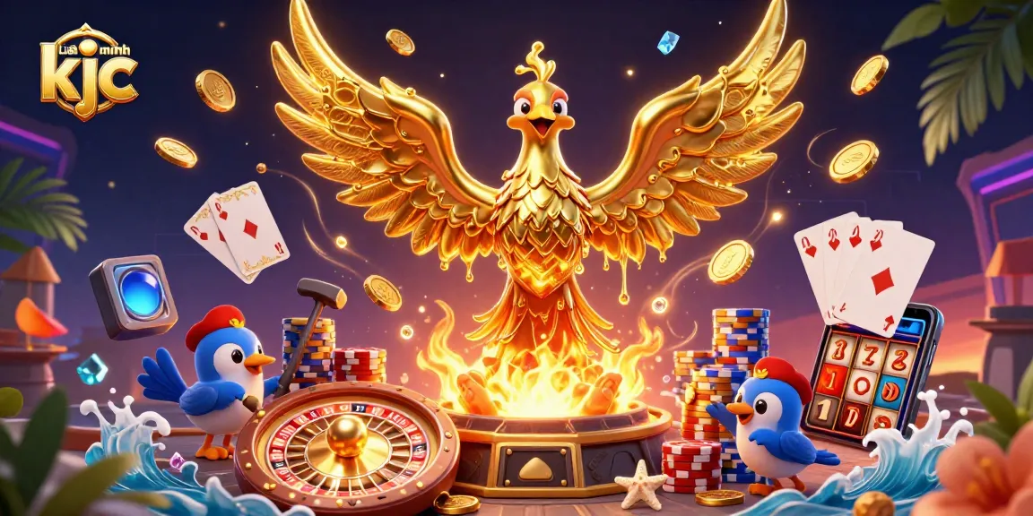 Experience the thrilling Liên minh kjc magic with a golden phoenix and dynamic casino elements.
