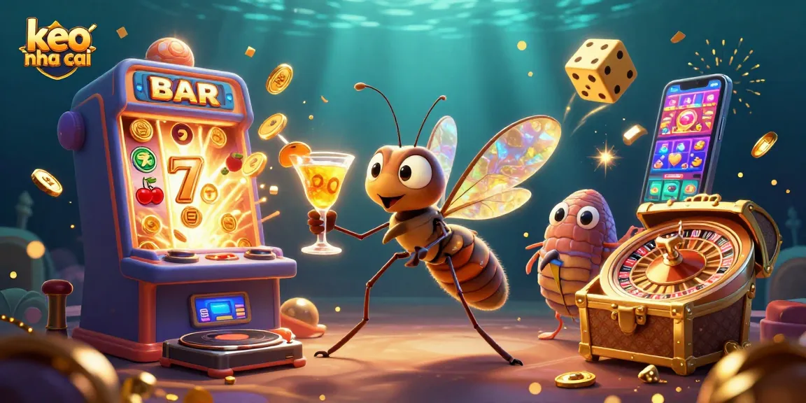 Experience the excitement of keo nha cai with colorful casino elements and vibrant characters in a dynamic scene.