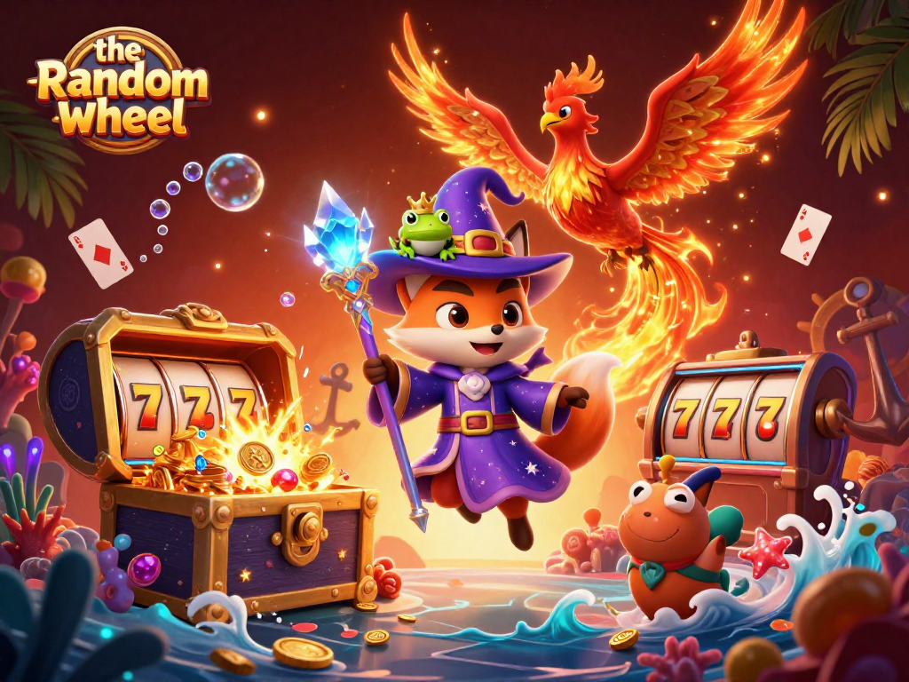 Experience the excitement of the-random-wheel with magical characters and dynamic casino elements.