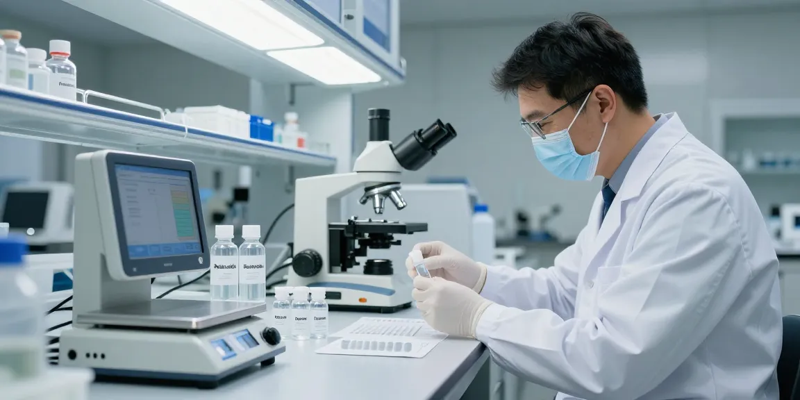 Technician preparing Retatrutide peptides in modern laboratory, emphasizing scientific rigor and purity.