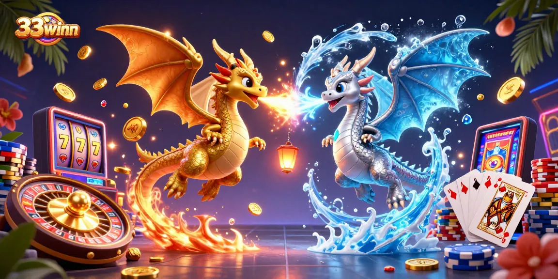 Engage with thrilling 33winn adventures featuring dragon duel amidst casino riches.
