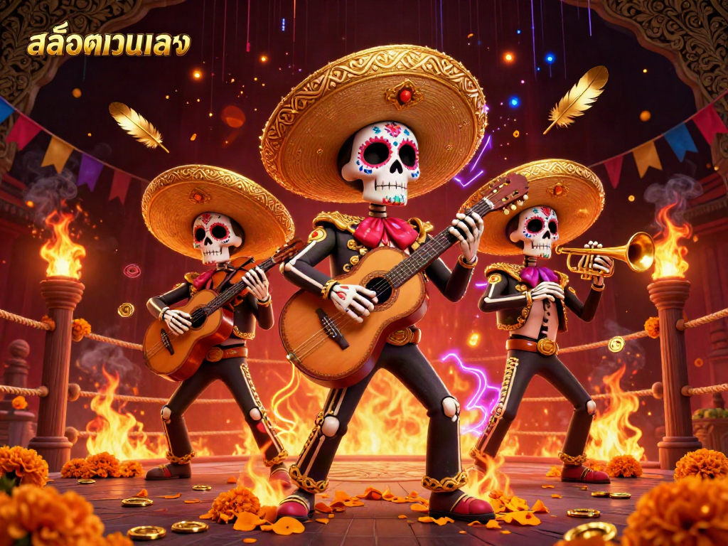 Engage with thrilling สล็อตเว็บตรง gameplay featuring a vibrant mariachi band and dynamic casino elements.