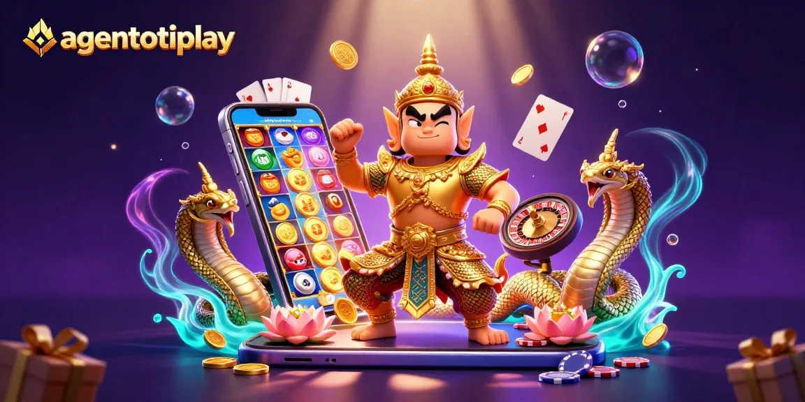 Permainan slot agentotoplay dengan kombinasi elemen kasino dan penjaga kuil di latar belakang yang cerah.