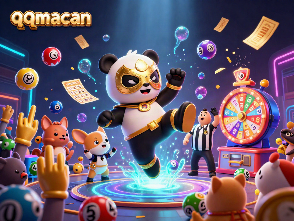 Experience the thrill of qqmacan with an energetic illustration of gaming excitement and animated characters.