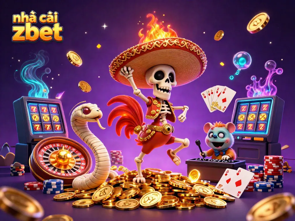 Engaging illustration of nhà cái zbet featuring a dynamic scene with casino-themed characters and elements.