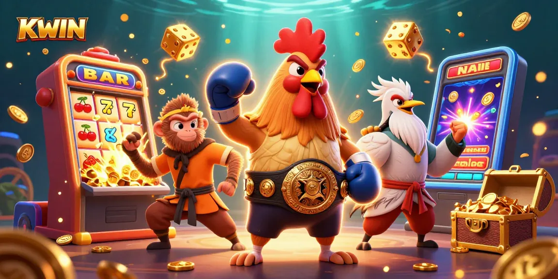 KWIN brings excitement to online gaming with vibrant characters in a dynamic casino scene.