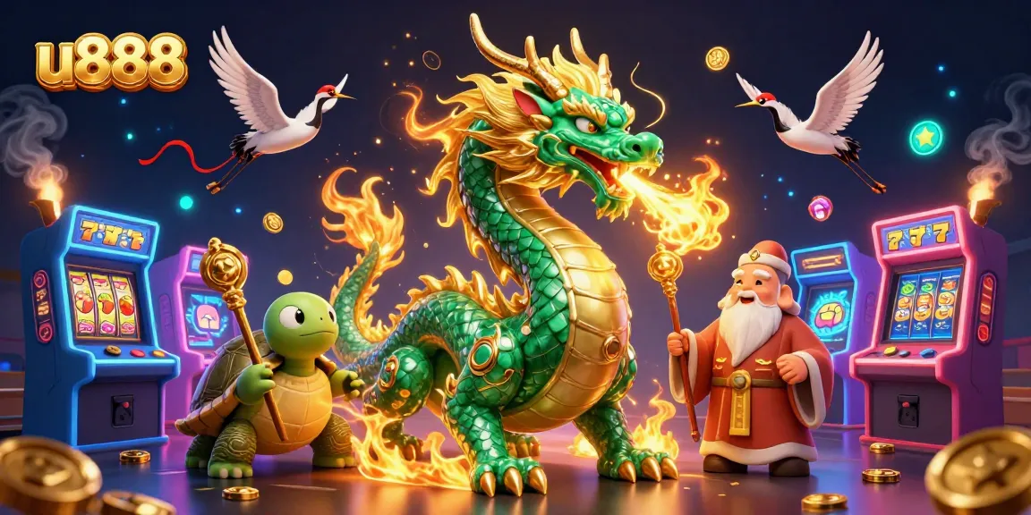 Experience thrilling slots at u888 with a jade dragon and dynamic game elements.