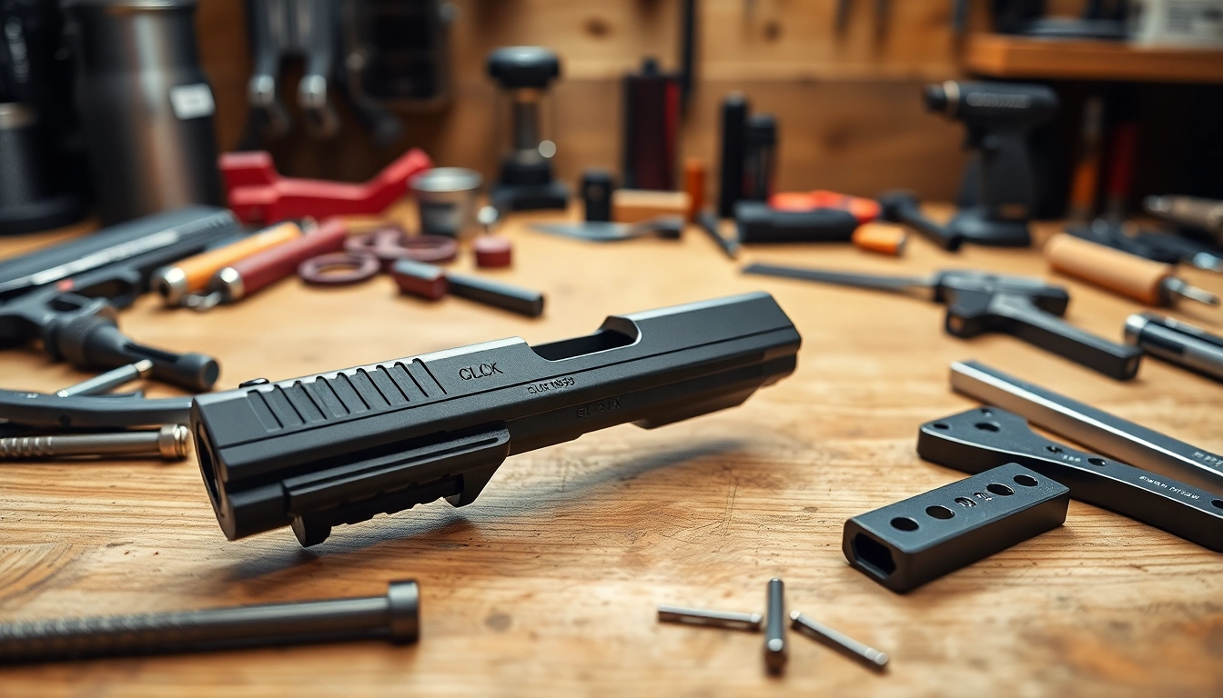 View of a glock 43x slide showcasing polished features and craftsmanship.