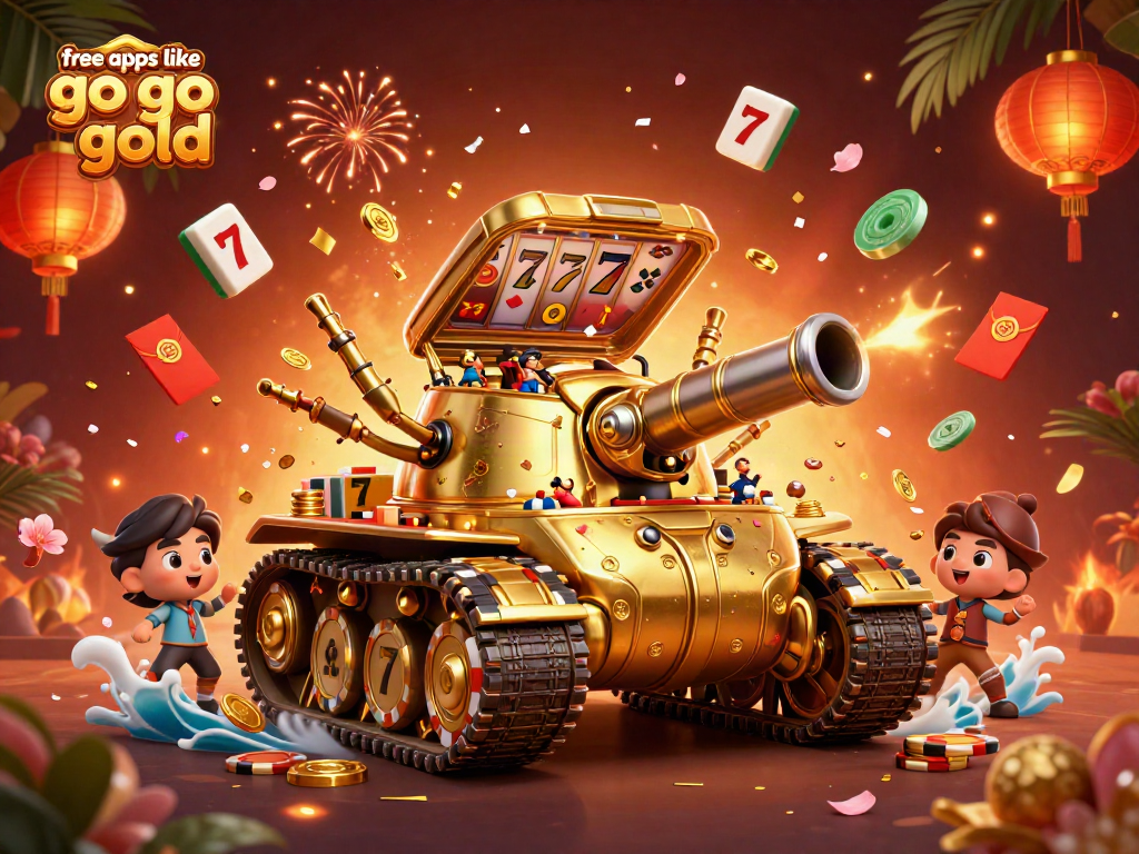 Engage in thrilling play with free apps like Go Go Gold, showcasing a lively casino scene.
