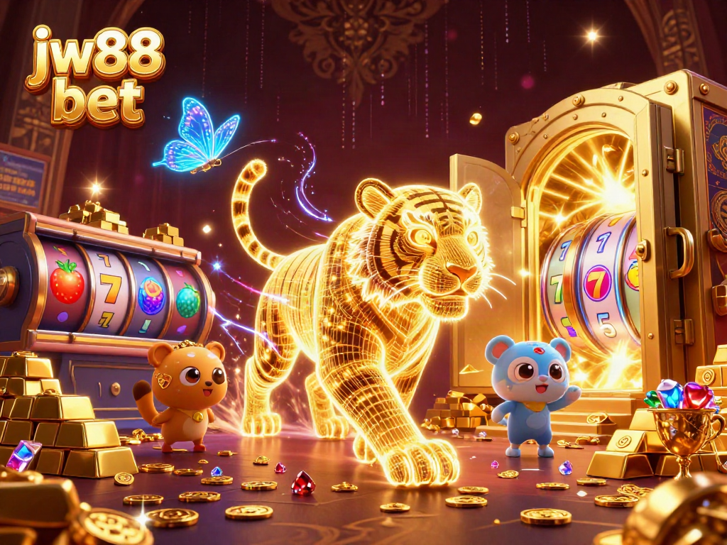 Experience thrilling gameplay with jw88 bet in this vibrant digital casino illustration.