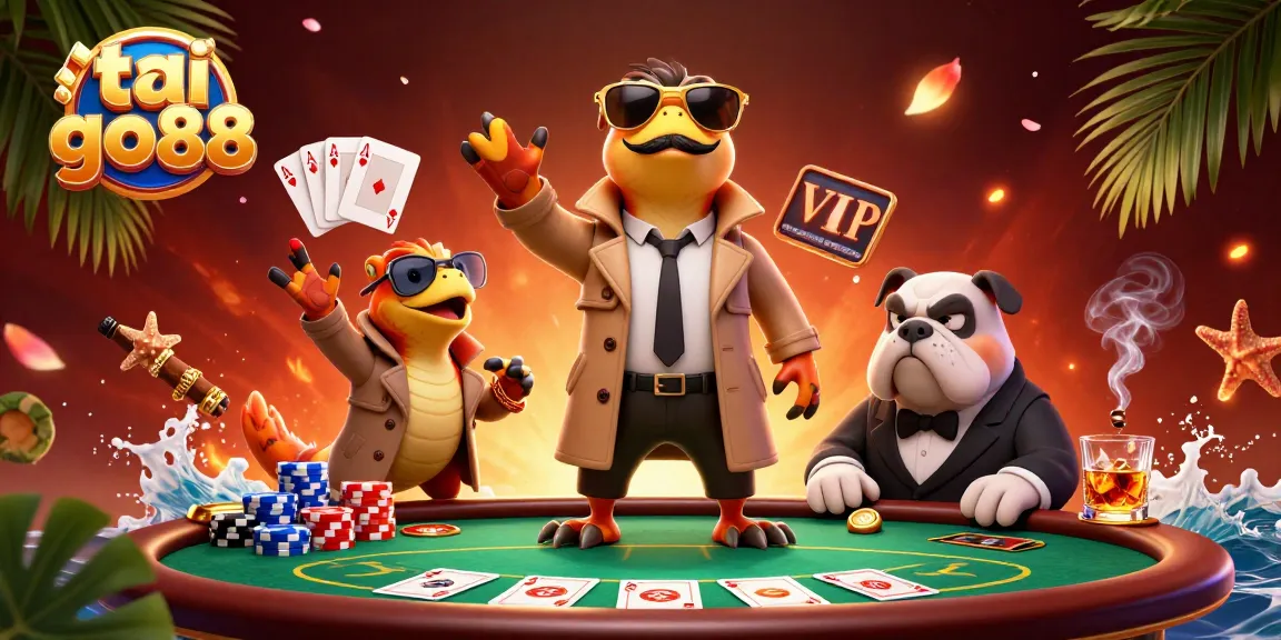Engage with tai go88 at a bustling casino environment featuring cartoon raptors navigating the VIP entrance.