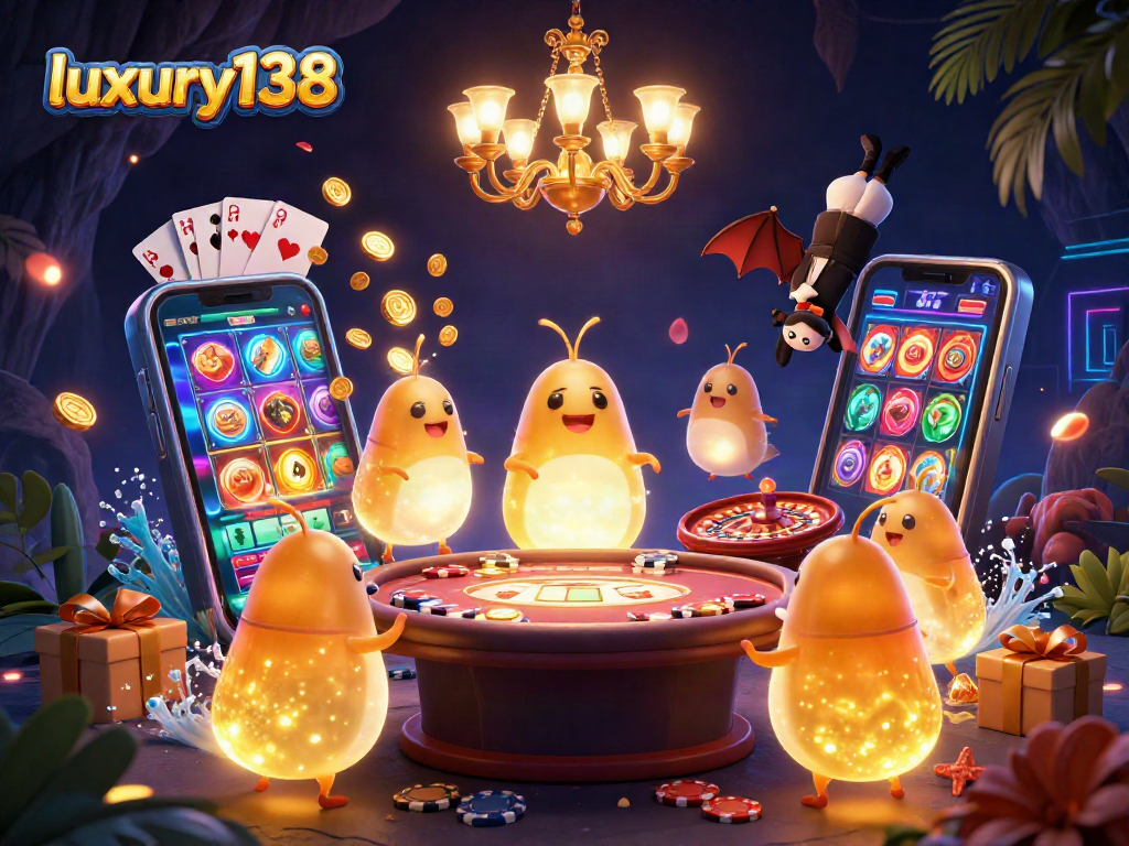 Luxury138 menghadirkan pengalaman bermain kasino dengan karakter unik dan permainan menarik di lingkungan yang cerah.