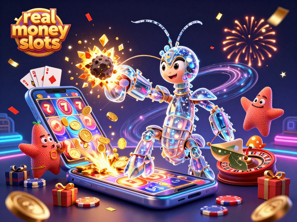 Engage with real money slots featuring incredible visuals of a galactic samurai and treasures.