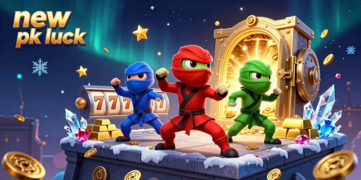 Spin and win at new pk luck with vibrant chameleon characters in a dazzling 3D casino scene.
