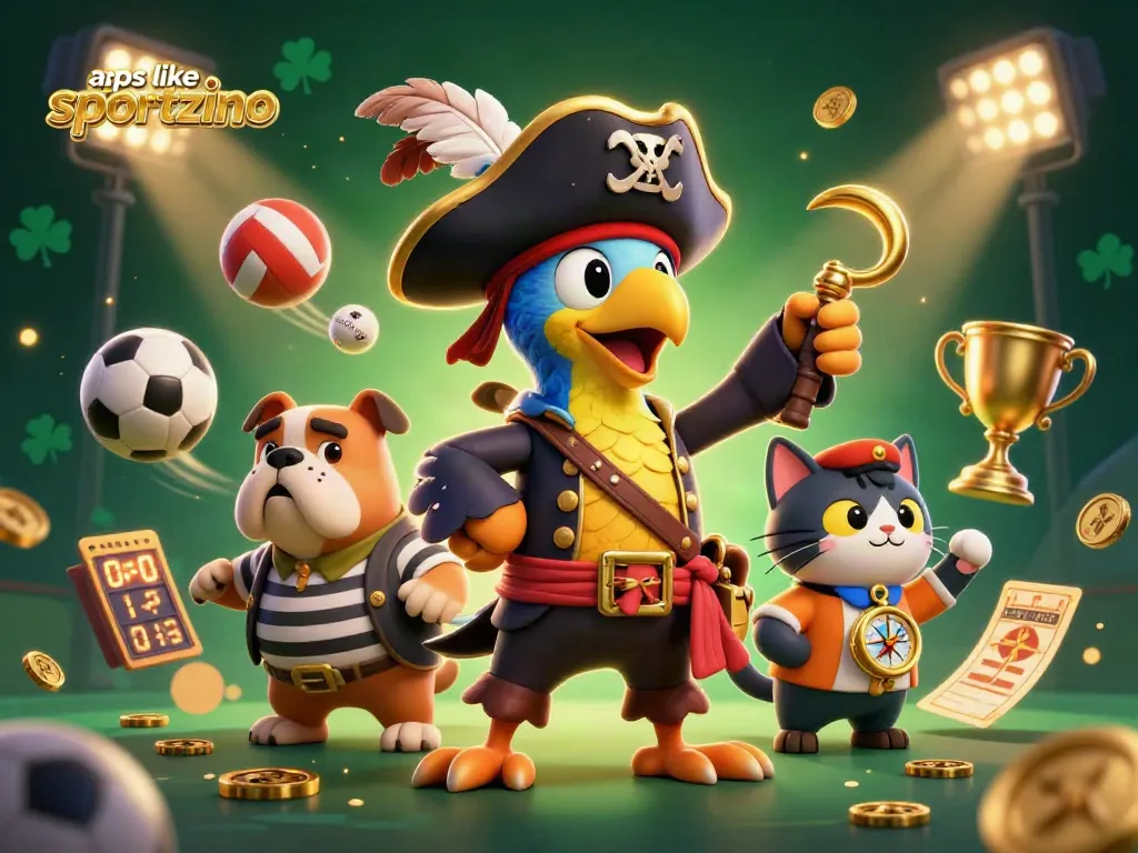 Engage with apps like Sportzino through this dynamic 3D casino illustration showcasing vibrant gaming action.