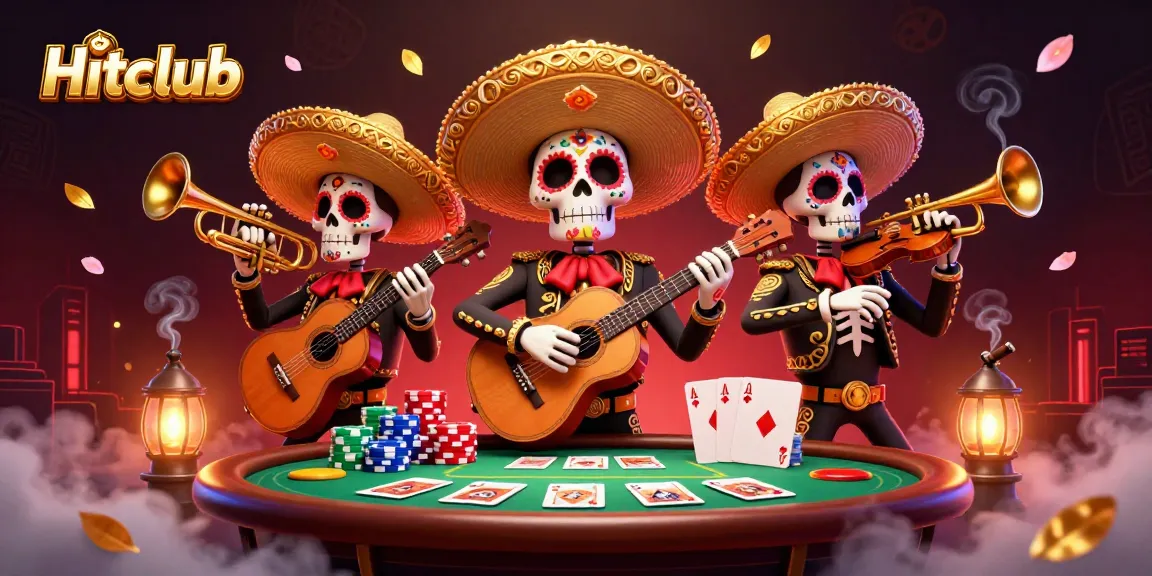Win big at Hitclub with vibrant mariachi-themed poker action in a colorful, immersive casino scene.