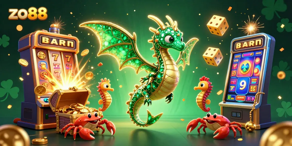 Experience the thrill of zo88 as a majestic sea dragon guards a jackpot explosion in this vibrant casino scene.