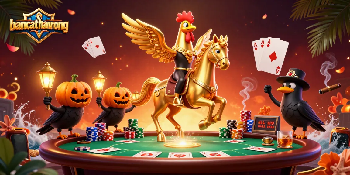 Engage in thrilling gameplay at bancathanrong with a golden rooster and spooky companions.