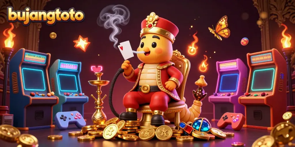 Join the excitement with bujangtoto's luxurious casino theme featuring vibrant gaming elements.