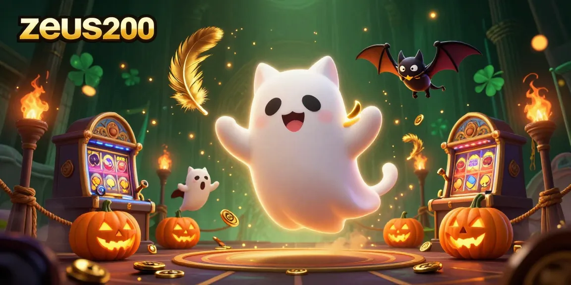 zeus200 menghadirkan suasana kasino menyeramkan dengan kucing hantu dan topeng labu