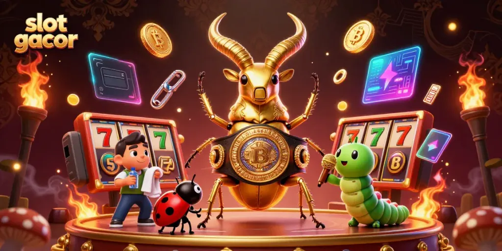 Win big with slot gacor; watch the vibrant 3D characters in an action-packed casino scene!
