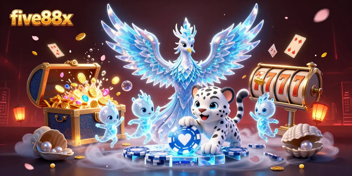 Experience exciting gameplay at five88x with vibrant characters and dynamic slot elements illustrating thrilling action.