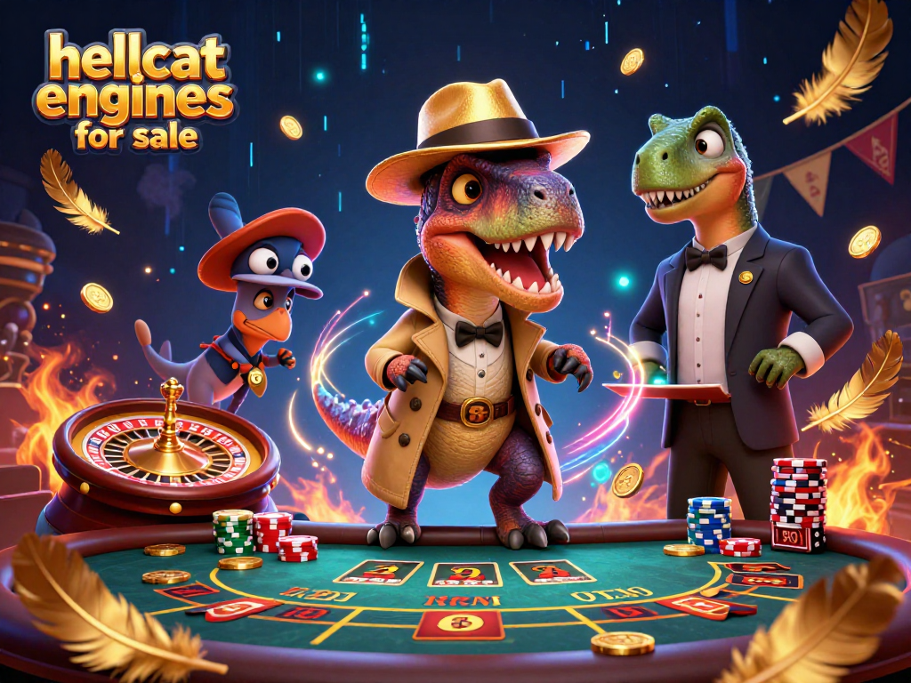 Experience thrilling action in this detailed scene with hellcat engines for sale at the gambling table.