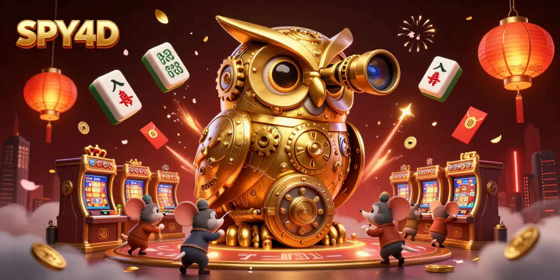 SPY4D memberikan pengalaman kasino menarik dengan burung hantu emas dan elemen slot yang dinamis.