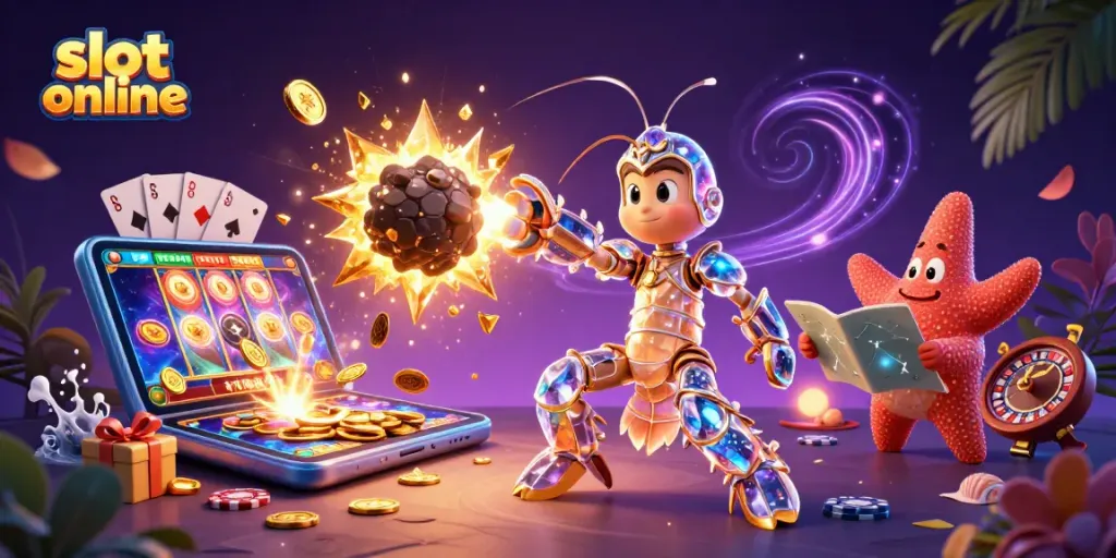 Permainan slot online yang penuh warna dengan karakter samurai mantis dan bintang laut yang memandu melalui kenangan.