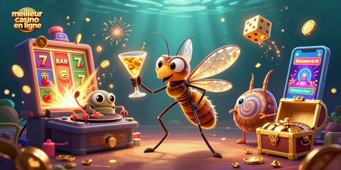 Vivez l'expérience du meilleur casino en ligne avec ce vibrant visuel illustrant un monde fantastique de jeux.