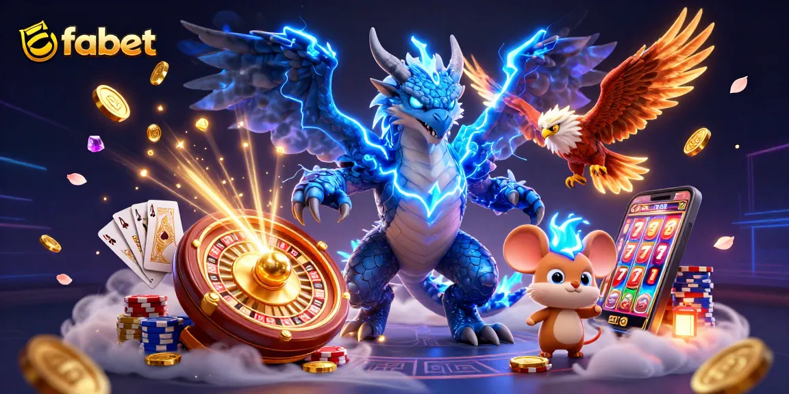 Experience thrilling gameplay with fabet's electrifying 3D casino illustration showcasing dynamic characters and vibrant elements.