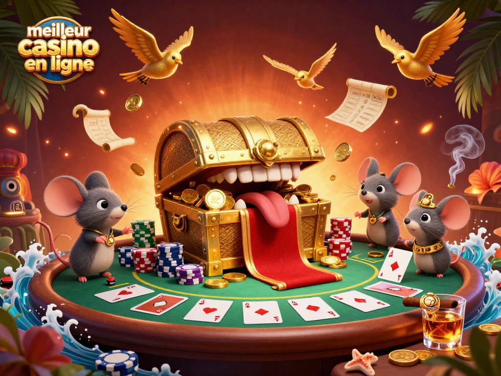 Découvrez le meilleur casino en ligne avec cette illustration dynamique et colorée.