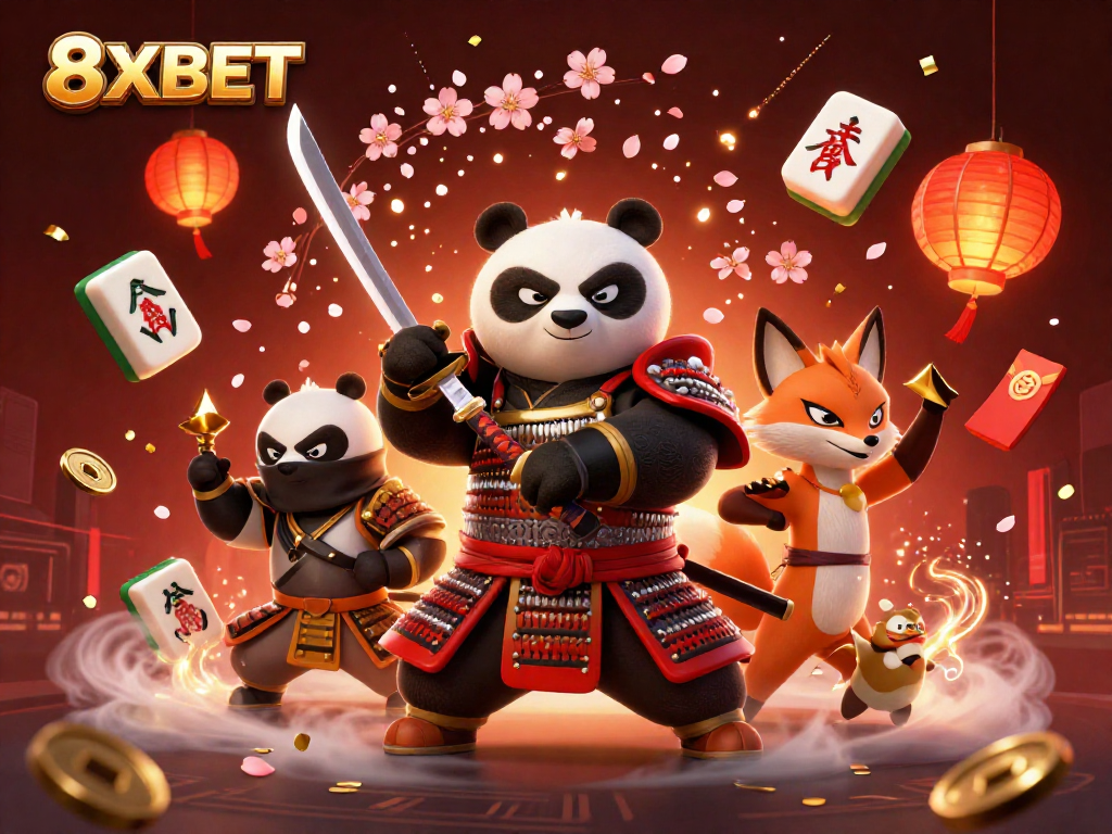 Engage with 8XBET's vibrant gaming experience featuring dynamic characters and exciting casino elements.