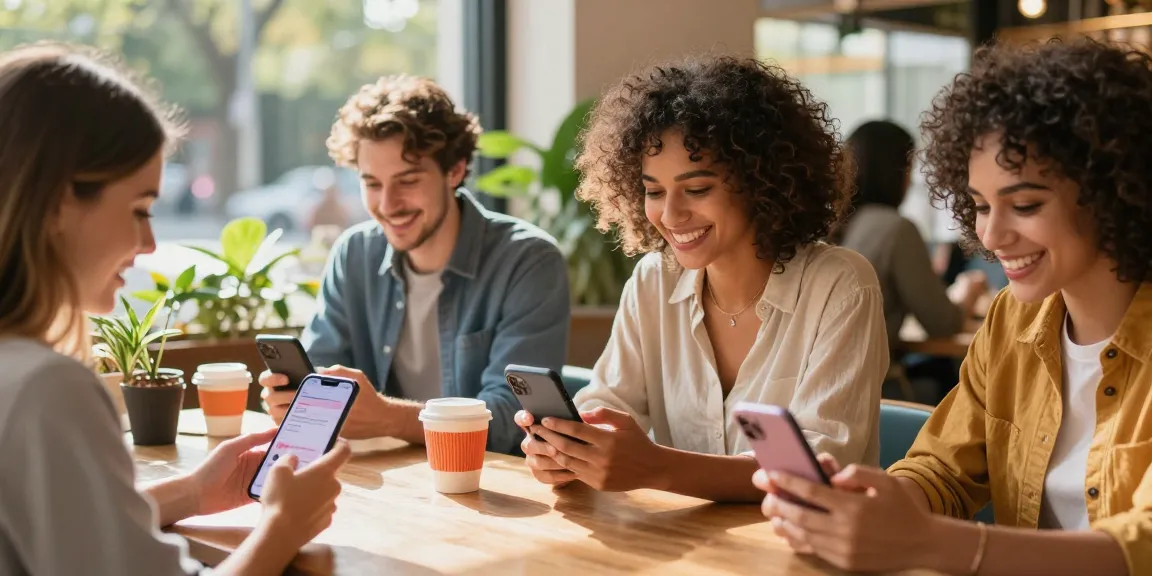 Singles connecting through dating app in vibrant settings, showcasing joyful dating experiences.