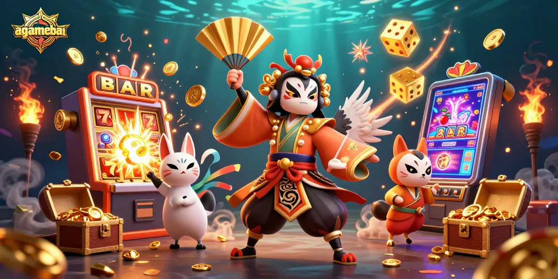 Experience thrilling gameplay at agamebai with vibrant slot machines and energetic casino characters.