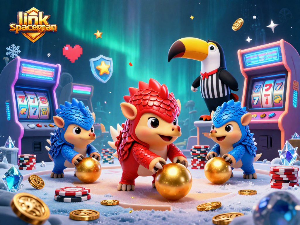 Engage in the exciting world of link spaceman with dynamic rival pangolins bowling through poker chips and slots.