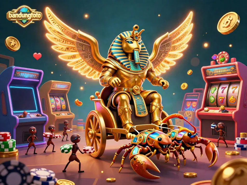 Experience exciting gameplay at bandungtoto with a vibrant casino atmosphere in this dynamic illustration.