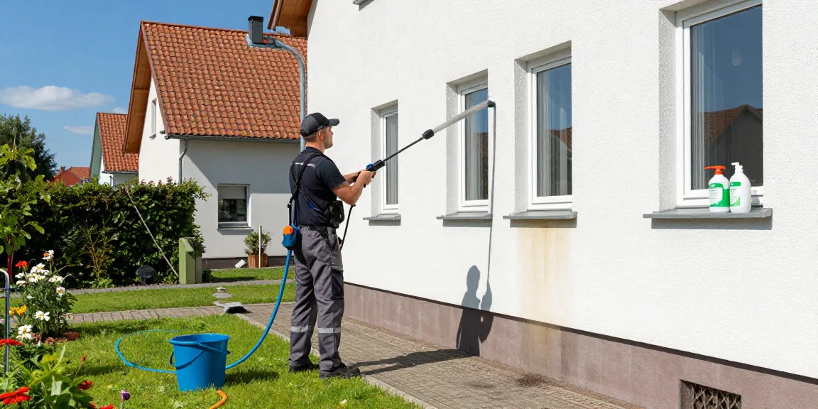 Fassadenreinigung Söhrewald durch professionelle Reinigungsteams in Aktion.