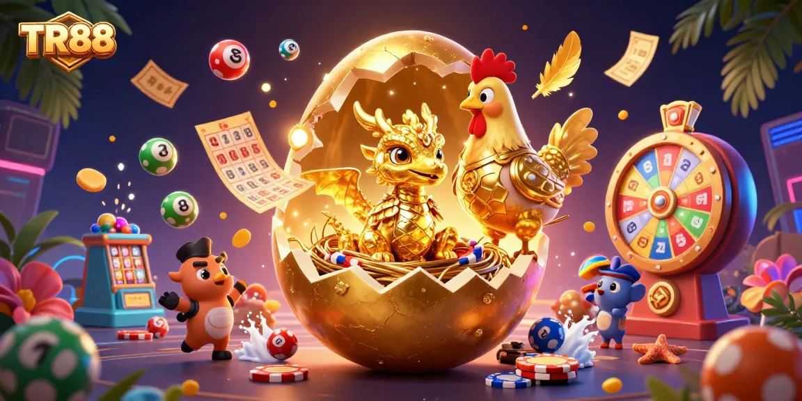 Experience winning opportunities with TR88's 3D casino-themed golden dragon and game elements