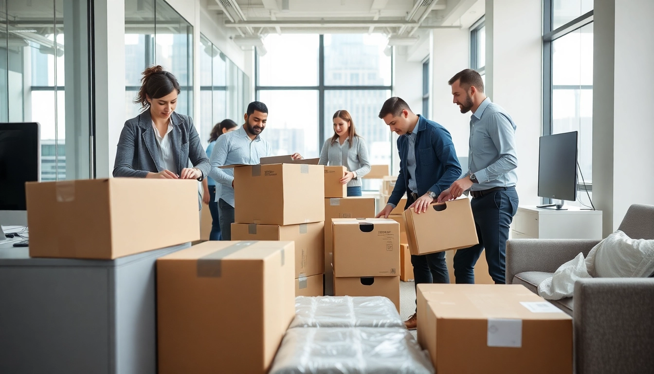 Engage with Commercial Moving Services NYC professionals efficiently packing and relocating office equipment.